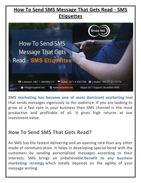 PPT - How To Send SMS Message That Gets Read - SMS Etiquettes