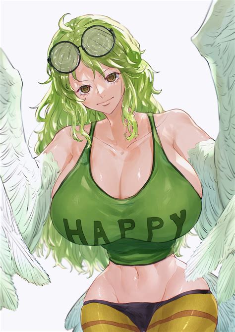 monet (one piece), one piece, highres, 1girl, breasts, glasses, green