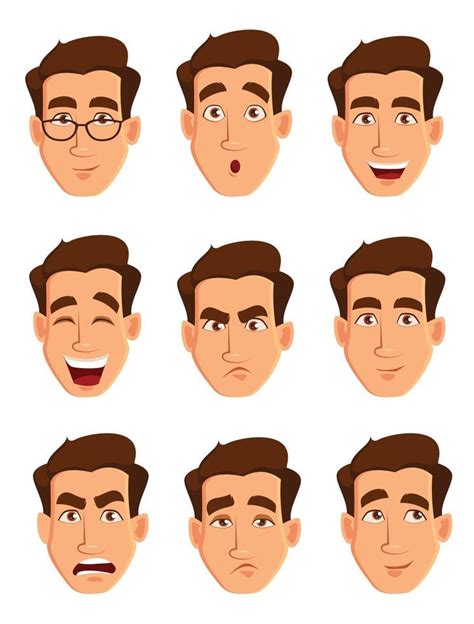 Face expressions of a man. Different male emotions set 2975836 Vector Art at Vecteezy