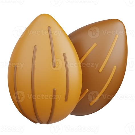 3d rendering almond isolated useful for food, allergen, allergy ...