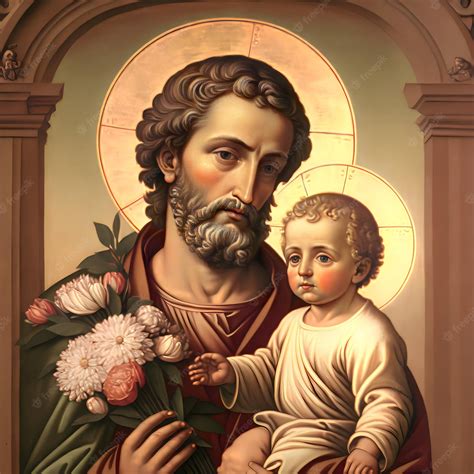 st joseph  baby jesus premium ai generated image