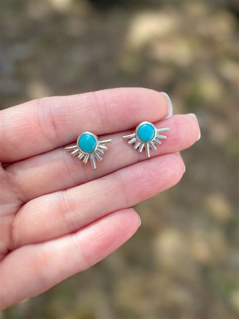 Sonoran Turquoise Starburst Stud Earrings | Turquoise stud earrings