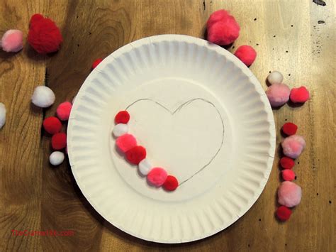 Paper Valentine's Crafts Valentine Kids Heart Hand Craft Sewn