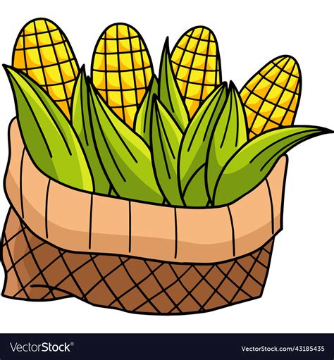 Thanksgiving harvest corn cartoon colored clipart Vector Image