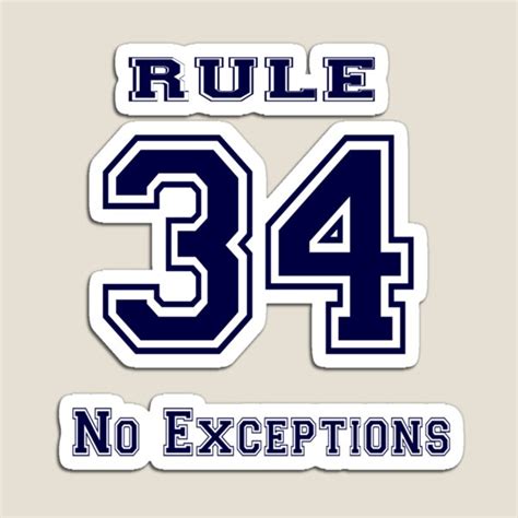 "Rule 34 Collegiate Shirt - No exceptions" Magnet for Sale by HalfNote5 ...