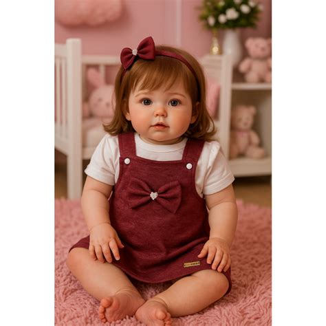 Roupa Para Bebê De 6 Meses - Kit 2 Peças c/ 1 Jardineira e 1 Camiseta Básica Lisa Roupa Bebê Menina ...