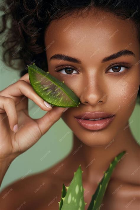 Premium Photo | Beauty Face African American Woman Holding Slices Of
