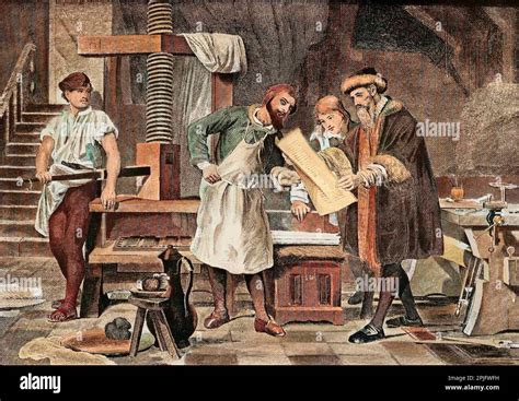 johannes gutenberg   imprimeur allemand  sa presse