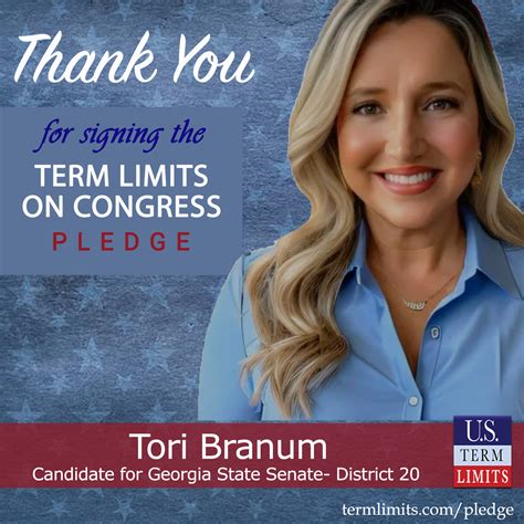 Tori Branum Pledges to Support Congressional Term Limits - U.S. Term Limits