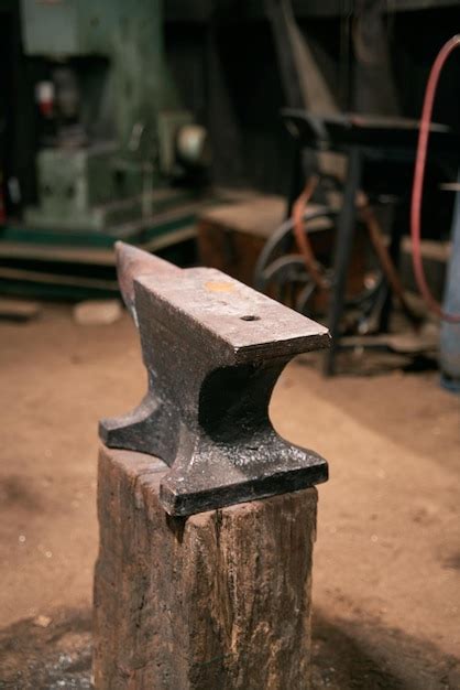 Premium Photo | Close up of an anvil in an old blacksmith workshop ...
