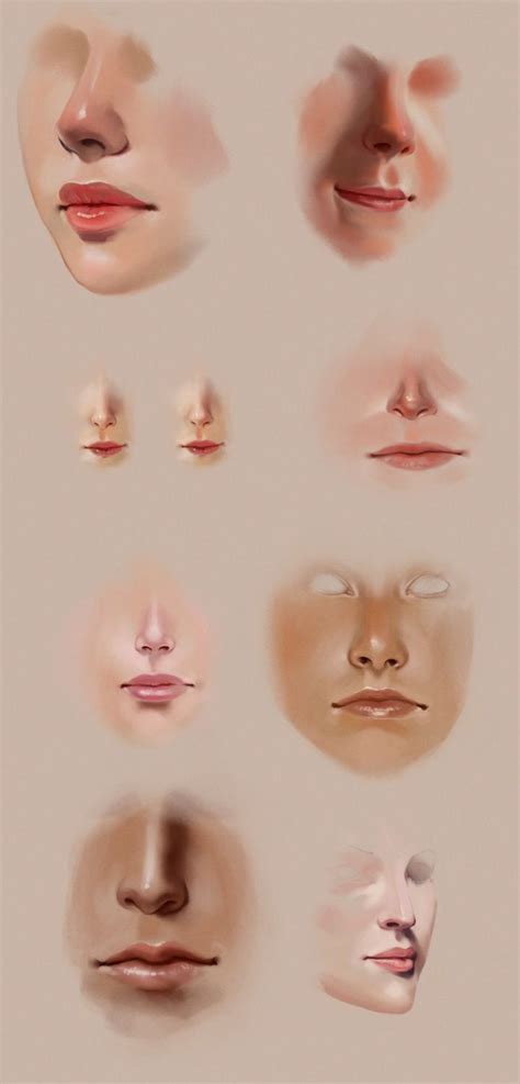 Sketchdump #174 – Painting Noses | Digital portrait art, Face oil ...