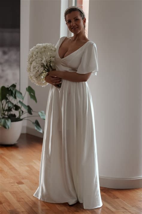 Abbie - Satin Wedding Dress by Velo Bianco