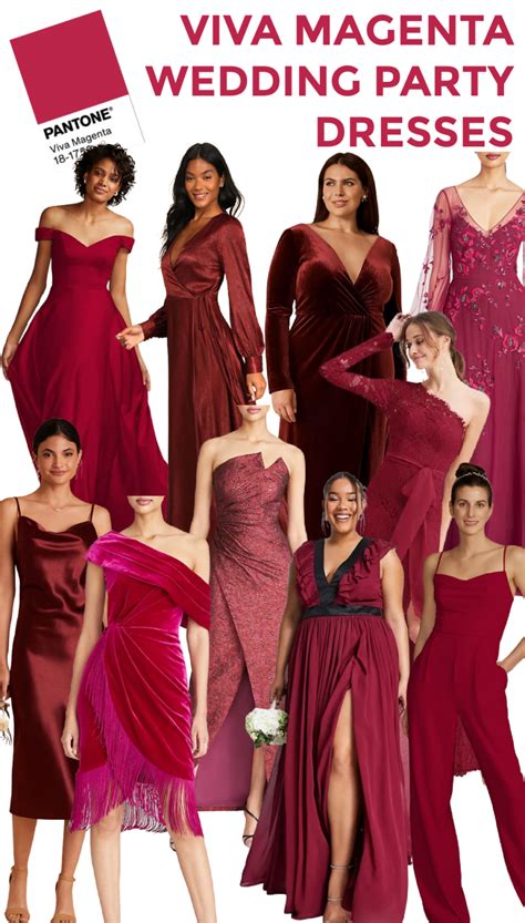 pantone color   year viva magenta wedding party dresses love