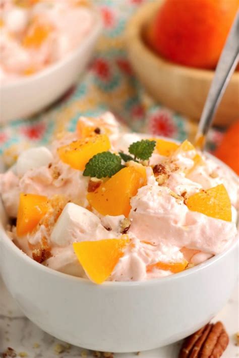 Peach Jello Salad - Bitz & Giggles