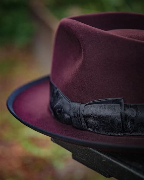 Bespoke Handmade Fedora - Special hat band-Red-Black