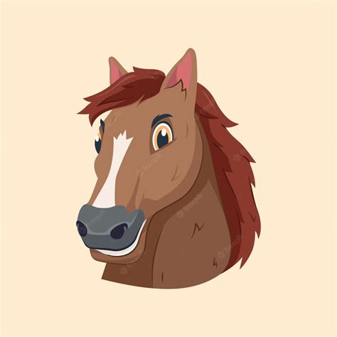 Нарисованная рукой иллюстрация морды лошади шаржа | Бесплатно векторы