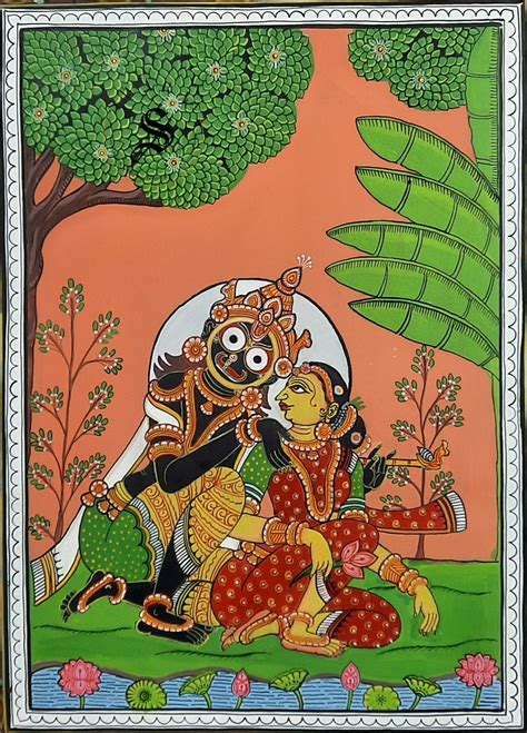 hand  pattachitra painting  silk fabric lord jaggannath  maa