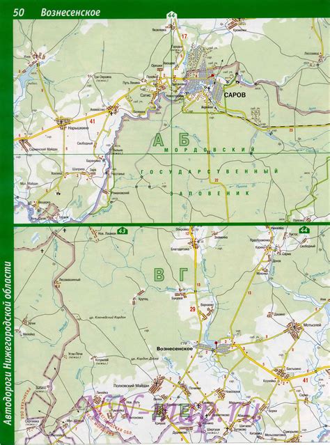 Карта Вознесенский район, Нижегородская область, A0