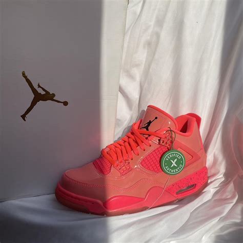 Women’s Air Jordan 4 Retro ‘Hot Punch’ Size:... - Depop