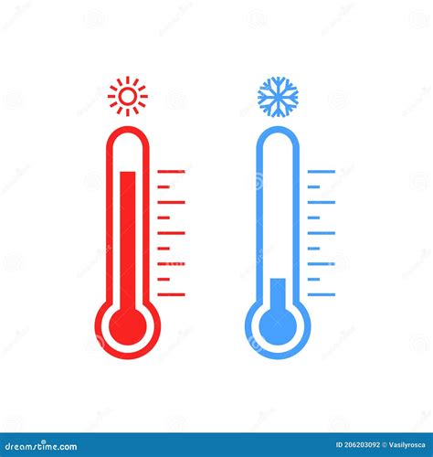 Thermometer Cold and Hot Icon. Freeze Temperature Vector Weather Warm
