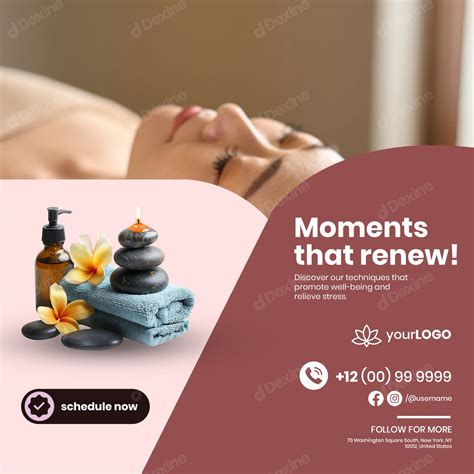 Relaxing Spa and Wellness Social Media Post Template | Relaxing Spa and