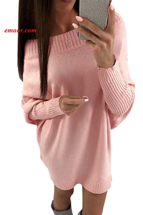 Hot Wholesale Stylish Long Sleeve Baggy Women's Sweater Dress on Sale ...