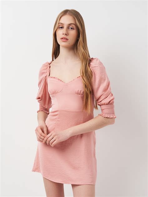Платье мини летнее женское H&M 0932888 36 Розовое (KAY2000001103425 ...