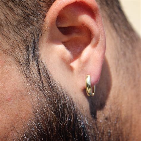 hoop simple gold earrings for men 9