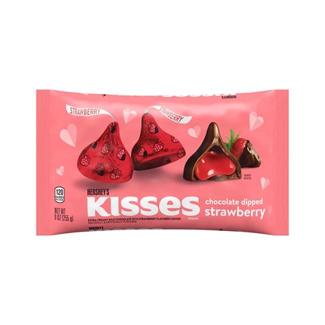 Hershey's Kisses Chocolate Dipped Strawberry Valentine's Day Candy, Bag