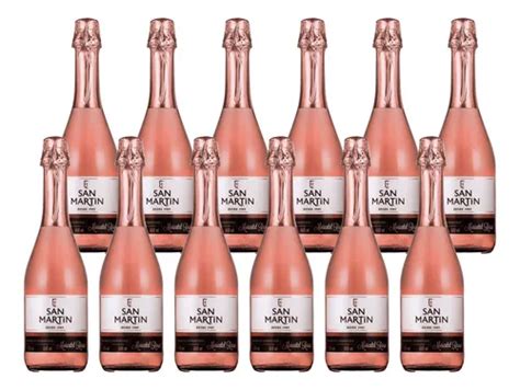 Espumante Doce E Suave - 12 Espumante Vinho Moscatel Rosé San Martin Suave Doce 660ml | Frete grátis