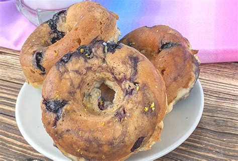 Blueberry Cake Donut Recipe with Raw Sugar