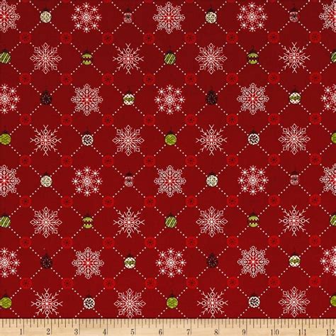 Festive Plaid Red Cotton Fabric