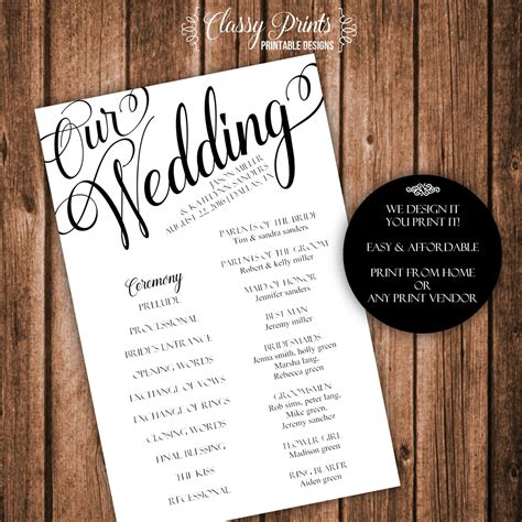 Template For A Wedding Program | Free Sample, Example & Format Template