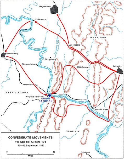 Maryland Campaign Map Antietam Sharpsburg Civil War