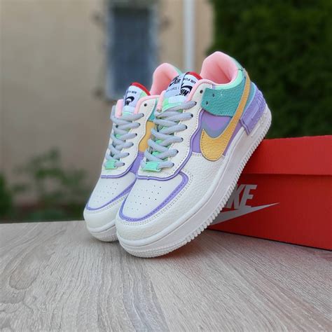 Женские кроссовки Nike Air Force 1 Shadow Бежевые с сиреневым: 930 грн ...