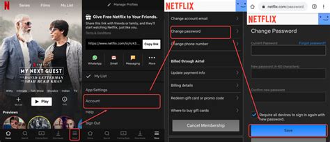 how to change netflix account password