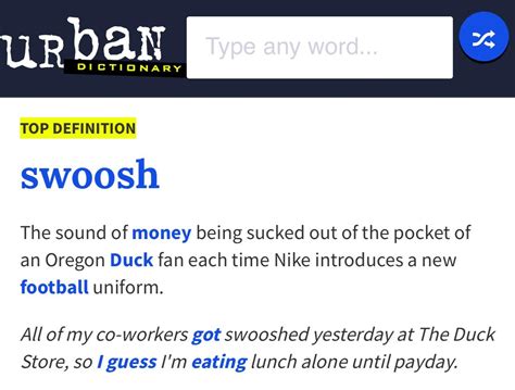 Top definition of “swoosh” on urban dictionary : r/Eugene