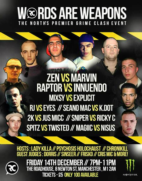 Grime Clash - Words Are Weapons | Battle Rap Event | VerseTracker