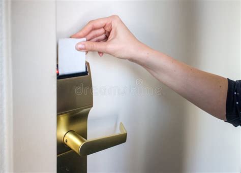 Card key door lock stock photo. Image of metal, lock - 64548324