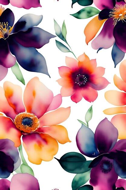 Premium AI Image | Watercolor floral seamless border