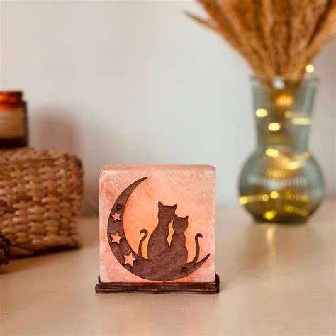 Соляна лампа «Коти на Місяці» Saltlamp 1кг (sl-37) – фото, відгуки ...