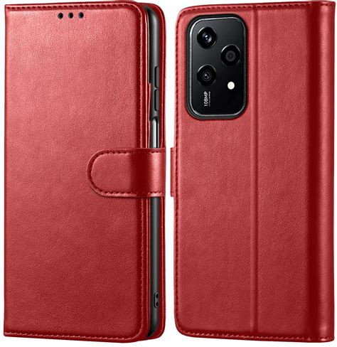 Etui do Honor 200 Lite 5G czerwone magnetyczne z klapka ze szkłem