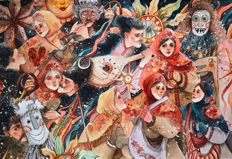 Иллюстрация Ночь перед Рождеством | Art inspiration, Ukrainian art ...