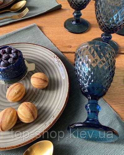 Бокалы для вина из цветного стекла 6 шт Glassware 240 мл цвет синий ...