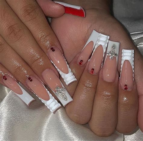 pin  acrylics   burgundy acrylic nails red  silver nails