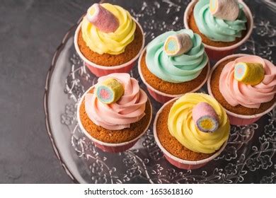 Desserts On Black Background Stock Photo 1653618160 | Shutterstock