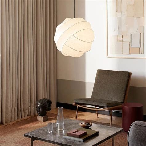 Nordic Wabi Sabi Silk Lampshade, Kitchen Pendant Light