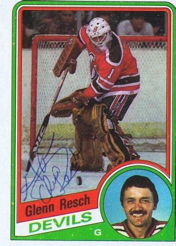 Glenn Chico Resch 1984 Topps Autograph #89 Devils