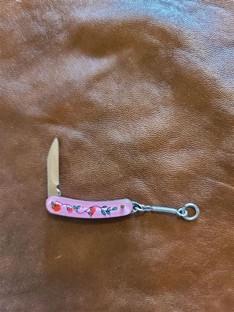 Miniature Pink Folding Pocket Knife Vintage For Sale | TSA Knives