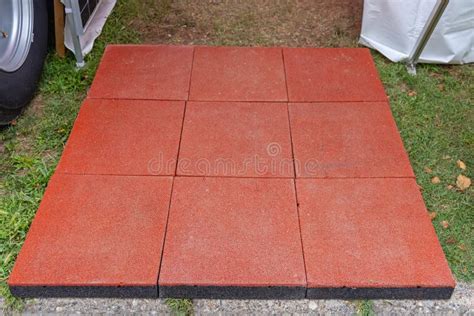 Recycled Rubber Outdoor Tiles Stock Photo - Image of outdoor, floor ...